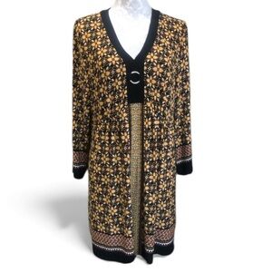 Style & Co Flower Print 3/4 Length Sleeve Boho Above The Knee Dress Size XL GUC